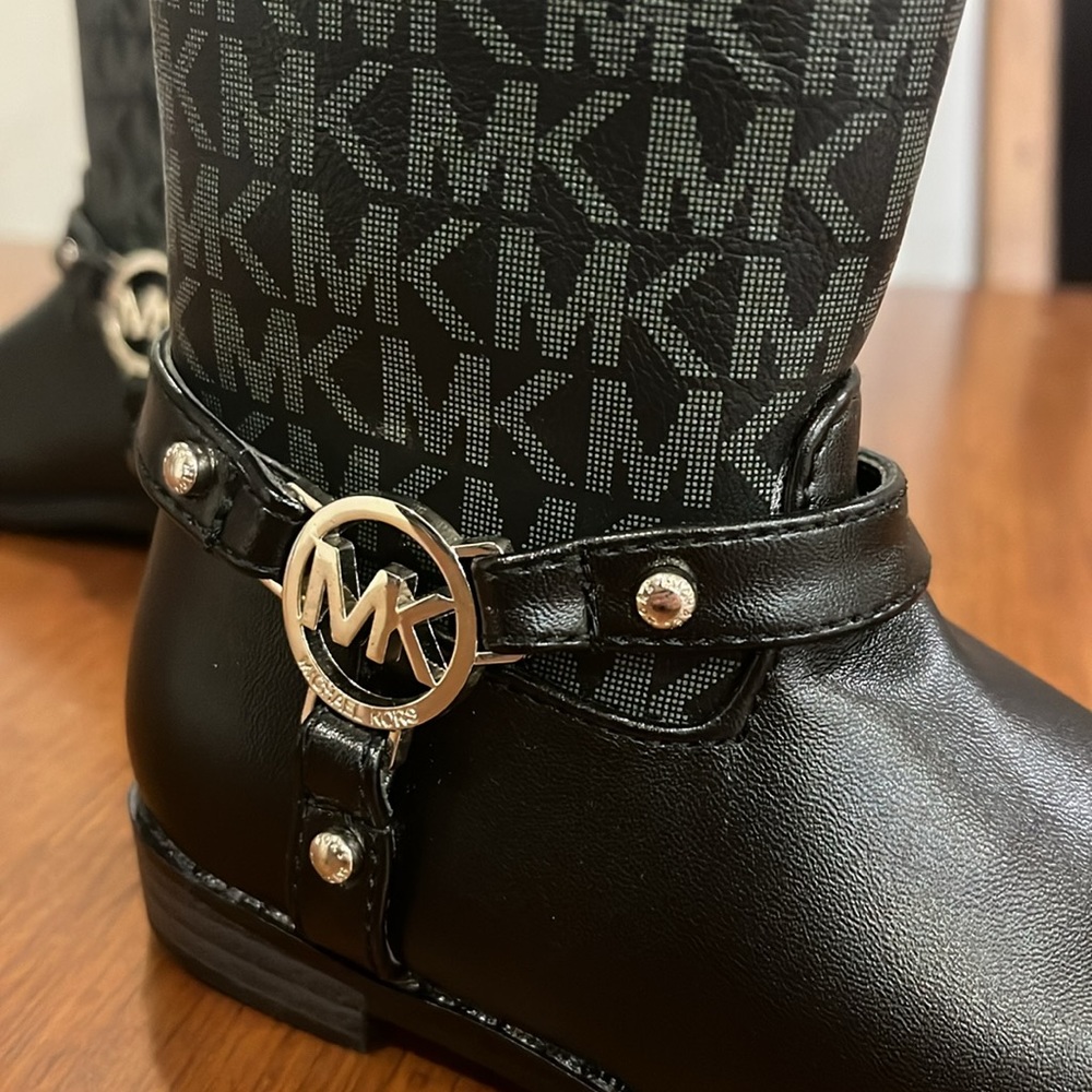 Michael Kors Emma Jacquard Boots black new Infant Toddlers Girls Size 6 - Picture 8 of 13